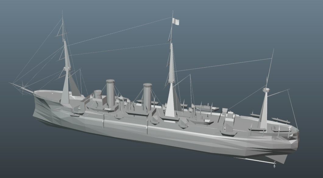 Cruiser Ship Low-poly 3D model_13