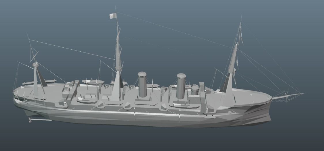 Cruiser Ship Low-poly 3D model_16