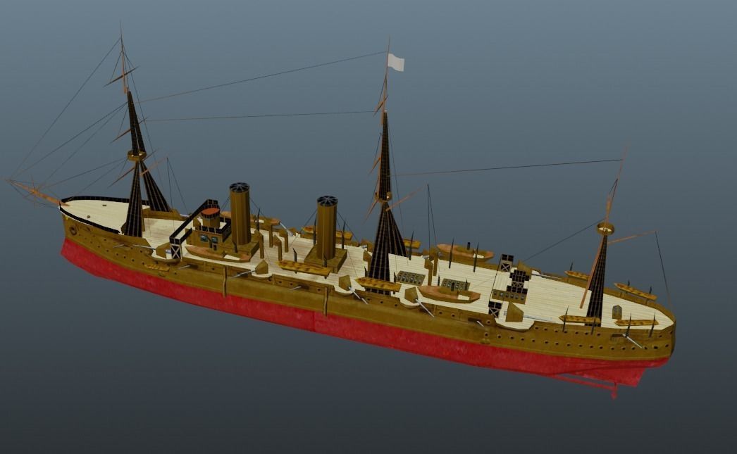 Cruiser Ship Low-poly 3D model_3