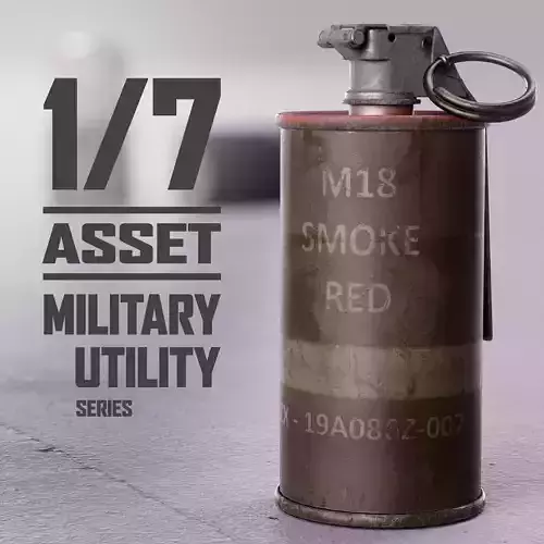 Smoke Grenades and Bonus SG Container PBR game ready asset Low-poly 3D model