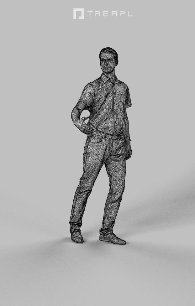 3d people crowds And a foreground walking man casual Romance 3D Model Collection_10