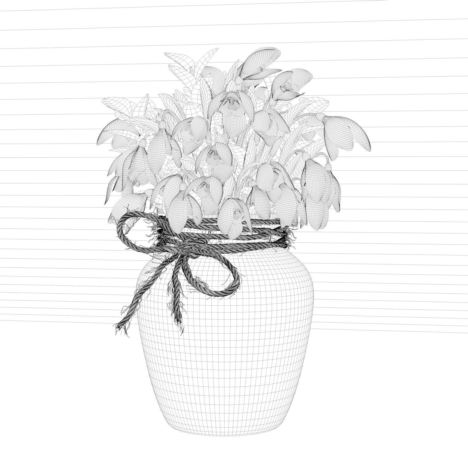 Snowdrop Plant 3D model_6
