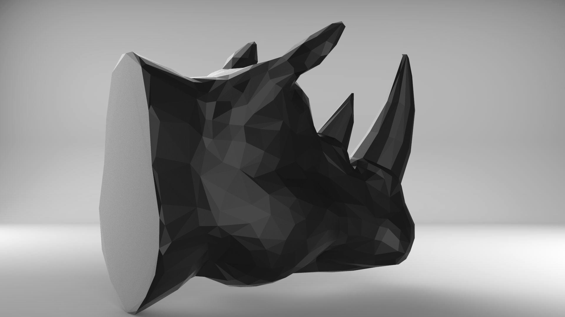 Rhinoceros in low polygon 3D print model_4