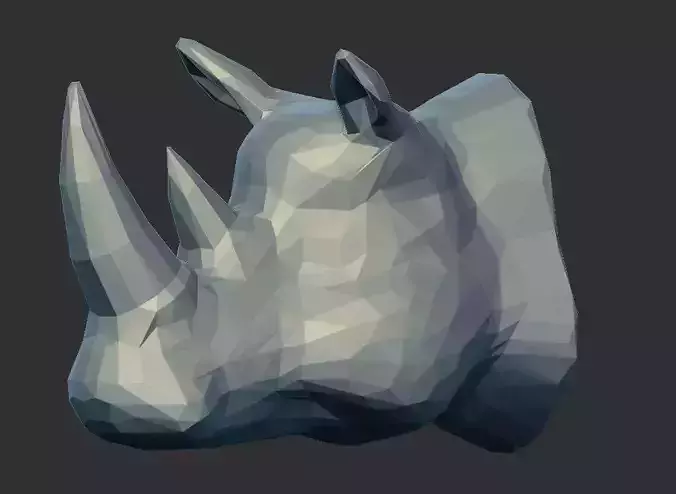 Rhinoceros in low polygon 3D print model