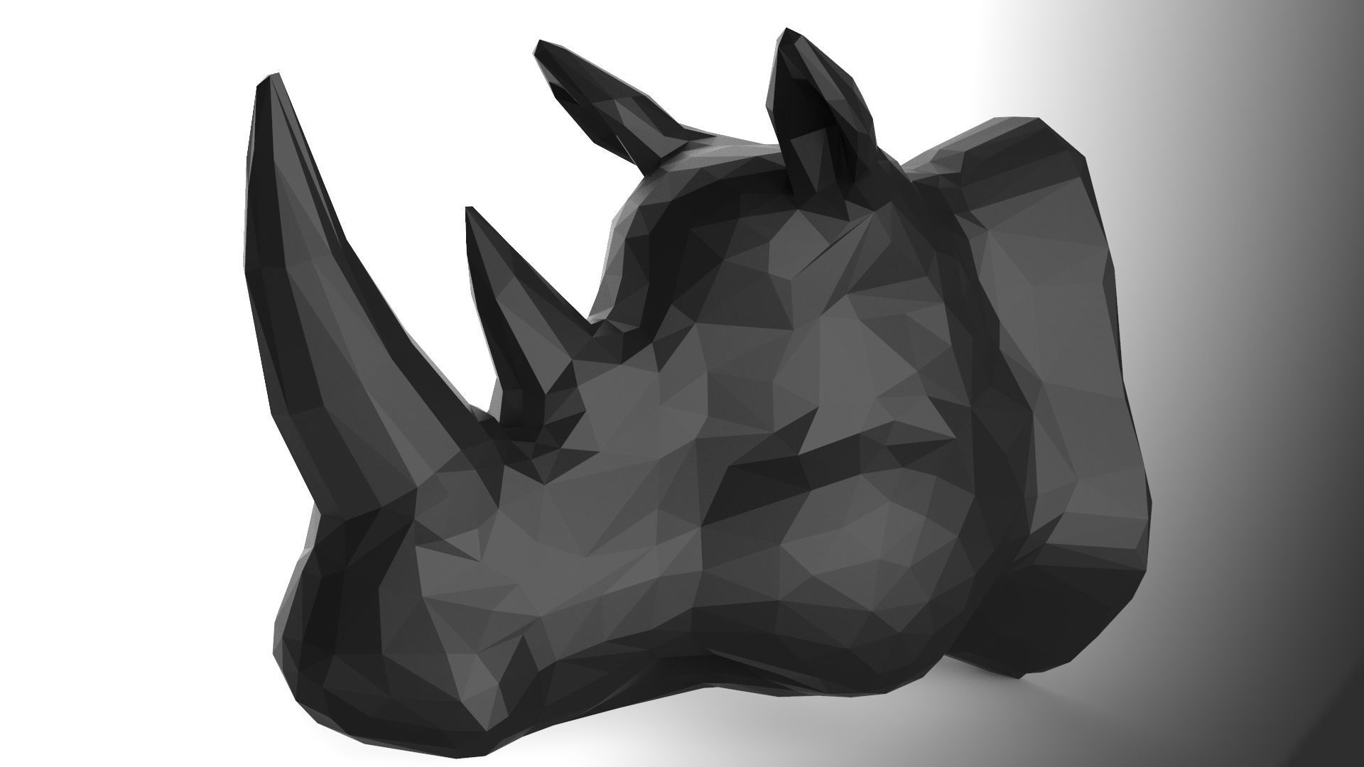 Rhinoceros in low polygon 3D print model_2