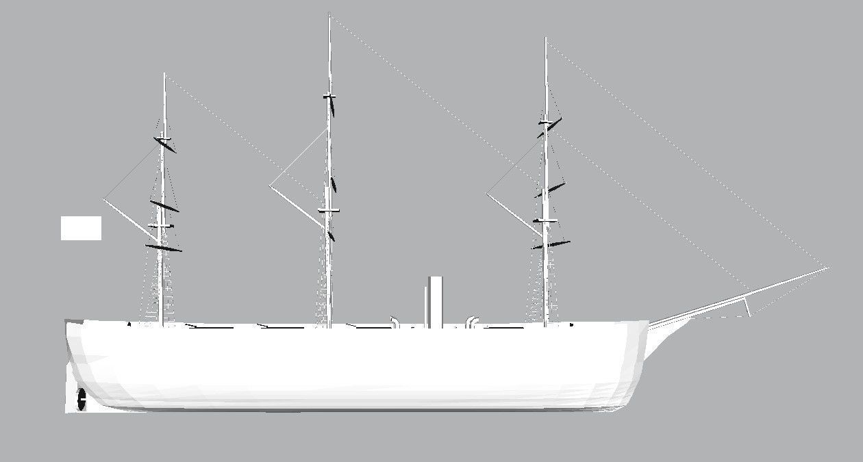 Frigate Ship Low-poly 3D model_4