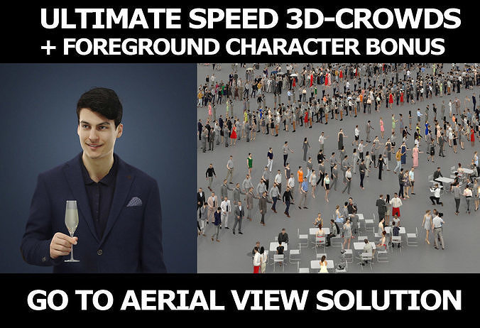 3d people And a foreground Man Casual Prime Standing Champagne 3D Model Collection