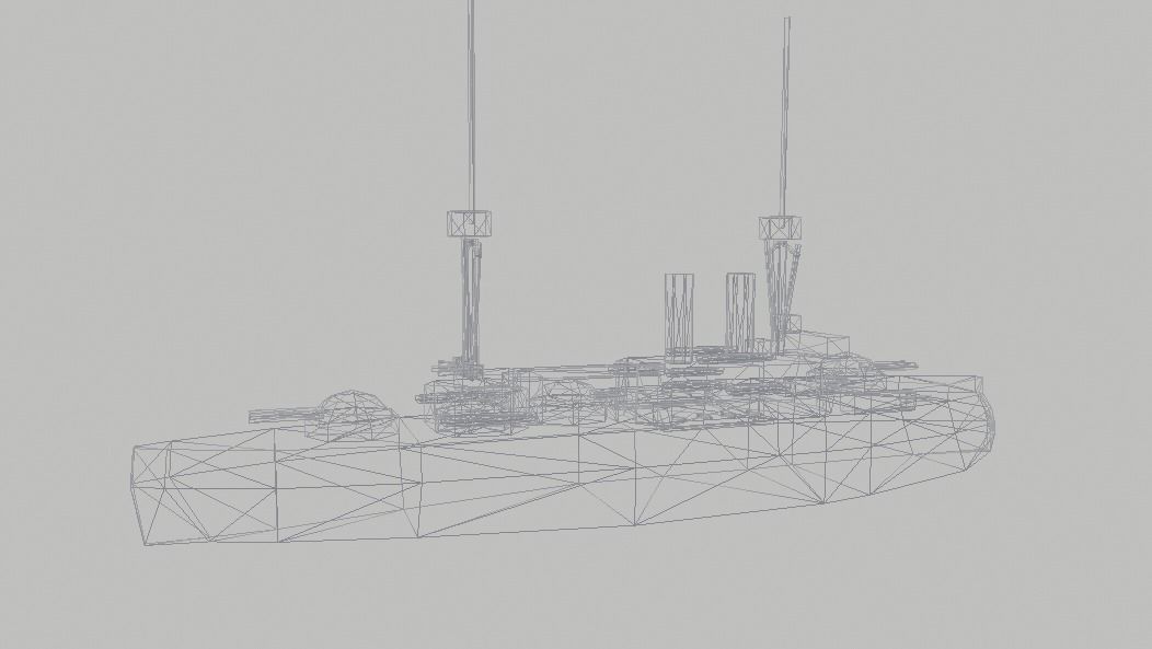 BattleShip german Low-poly 3D model_10