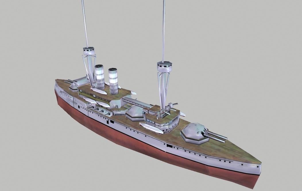 BattleShip german Low-poly 3D model_6