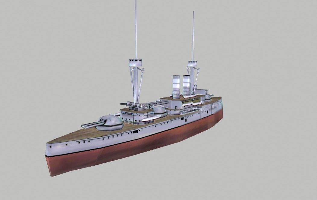 BattleShip german Low-poly 3D model_12