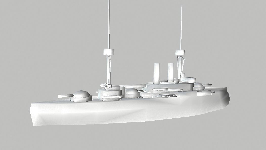BattleShip german Low-poly 3D model_14