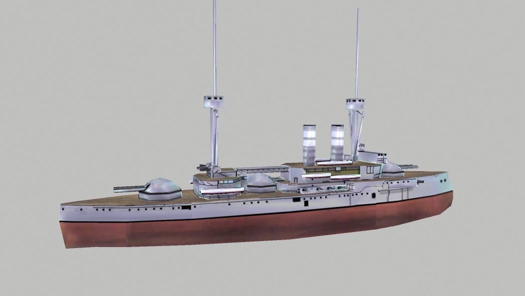 BattleShip german Low-poly 3D model_2