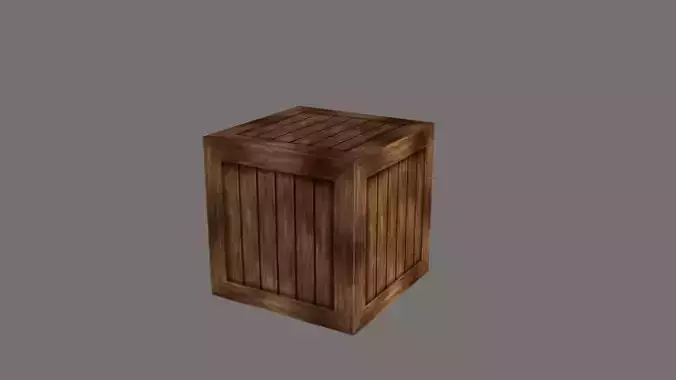 Wooden Box Low poly Game Asset Free low-poly 3D model