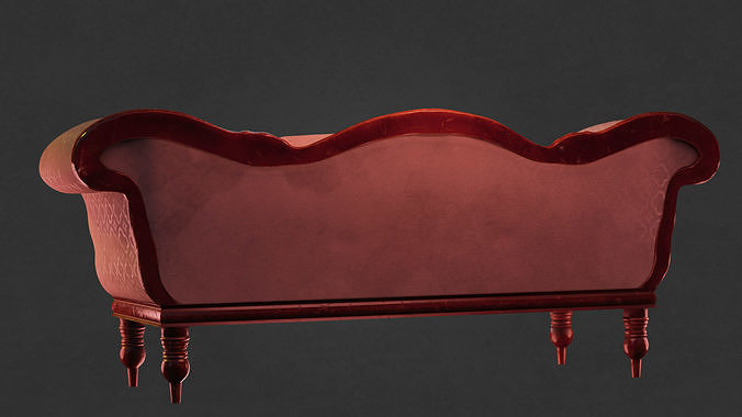 Victorian Sofa Vintage Camelback  Low-poly 3D model 7