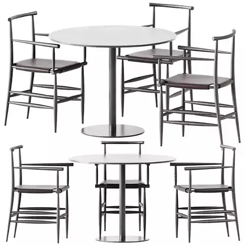 Table Sol D1000 by Mobliberica and Pelleossa Chair by Miniforms