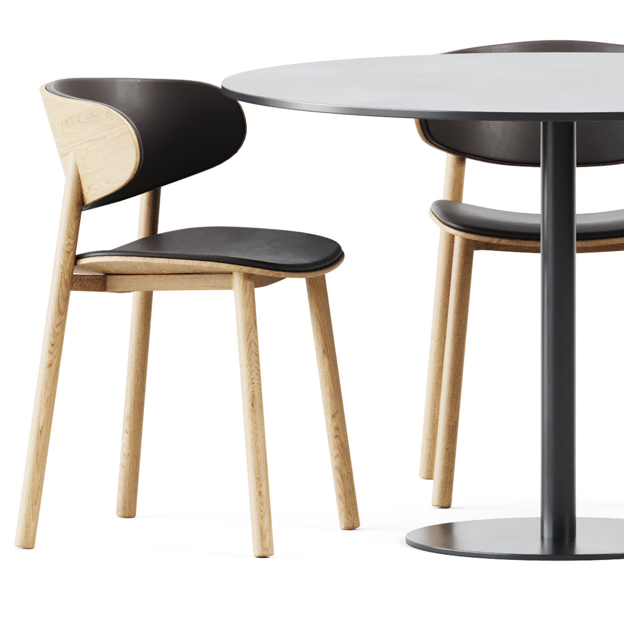 Table Sol D1100 by Mobliberica and Font Chair by Wiesner-Hager 3D model_2