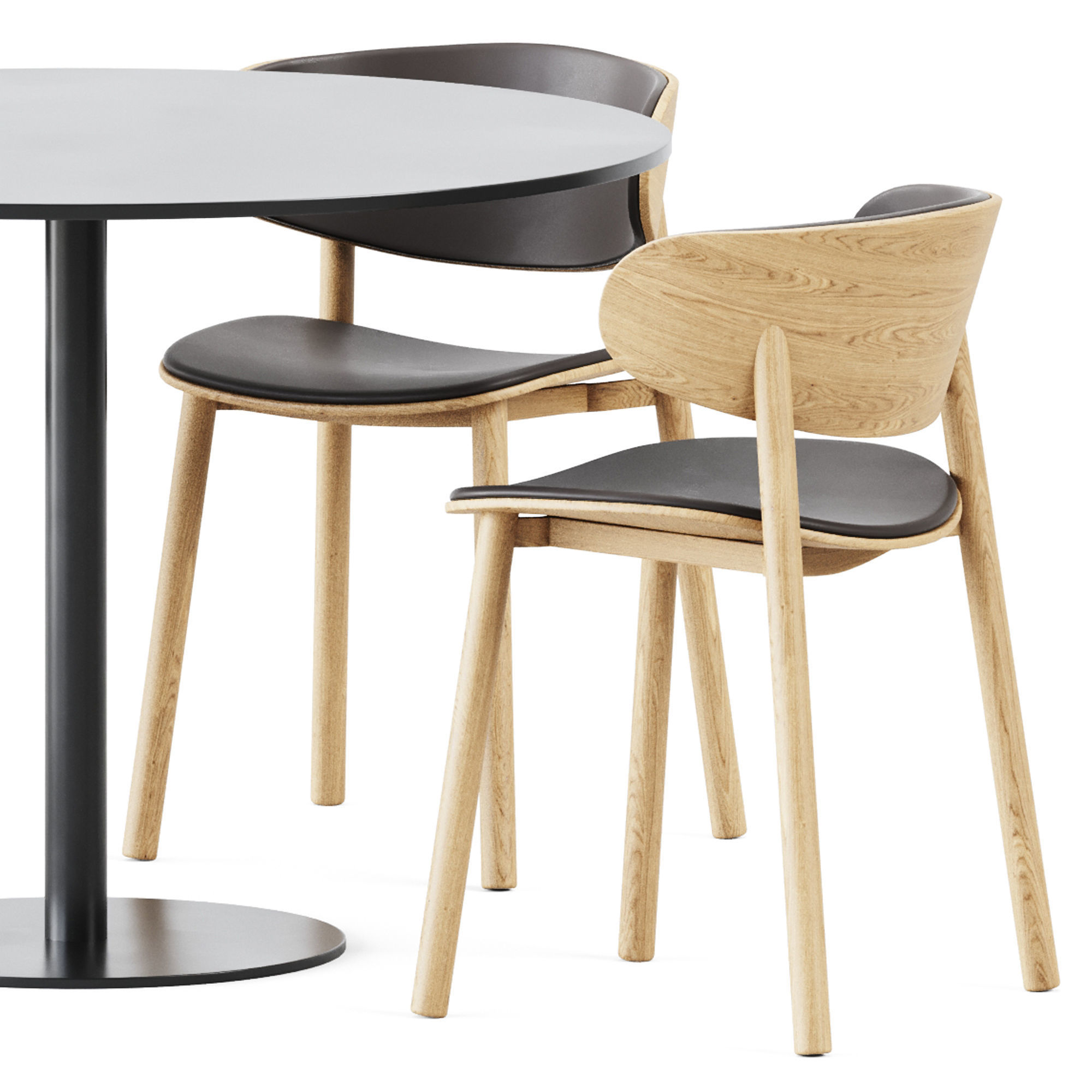 Table Sol D1100 by Mobliberica and Font Chair by Wiesner-Hager 3D model_3