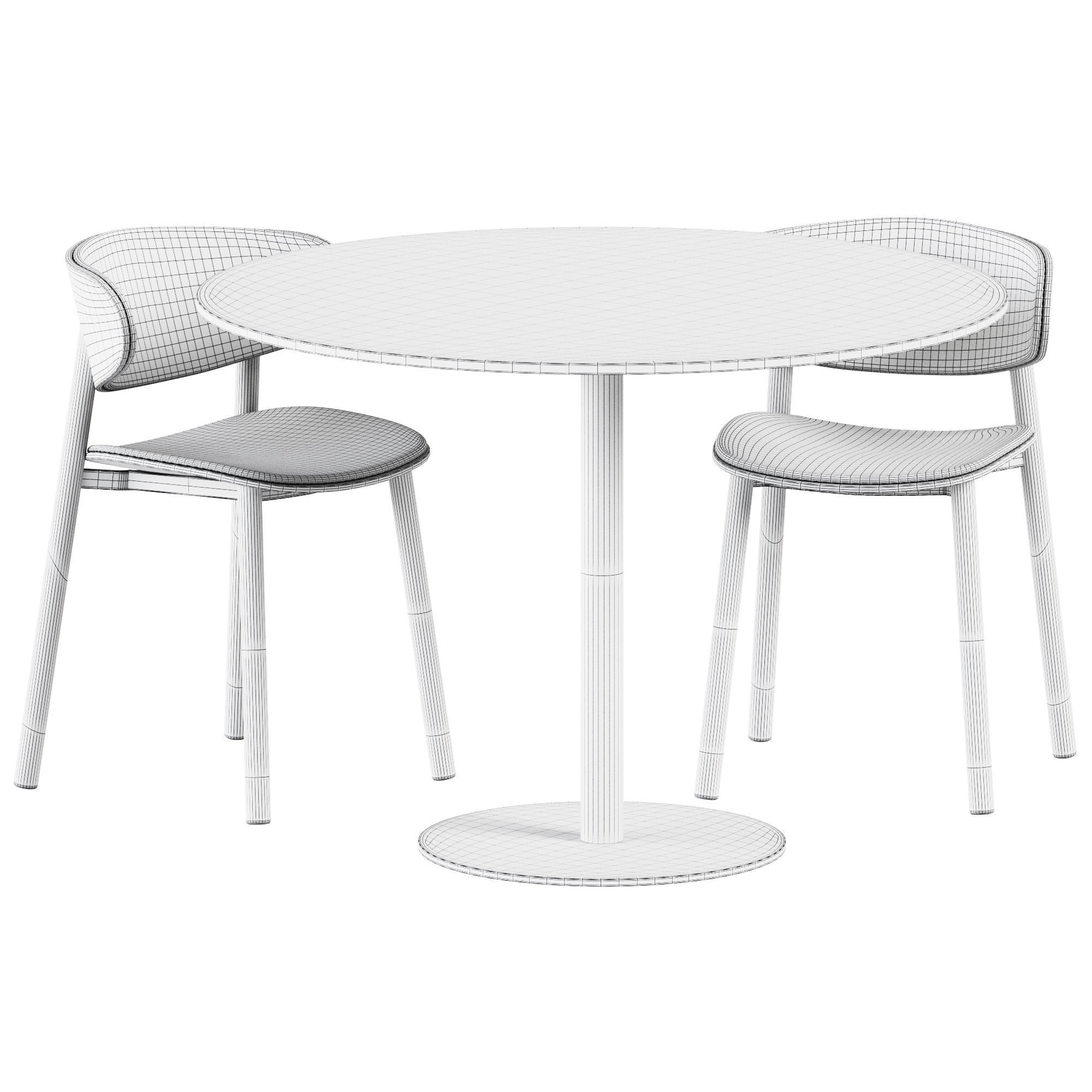 Table Sol D1100 by Mobliberica and Font Chair by Wiesner-Hager 3D model_5