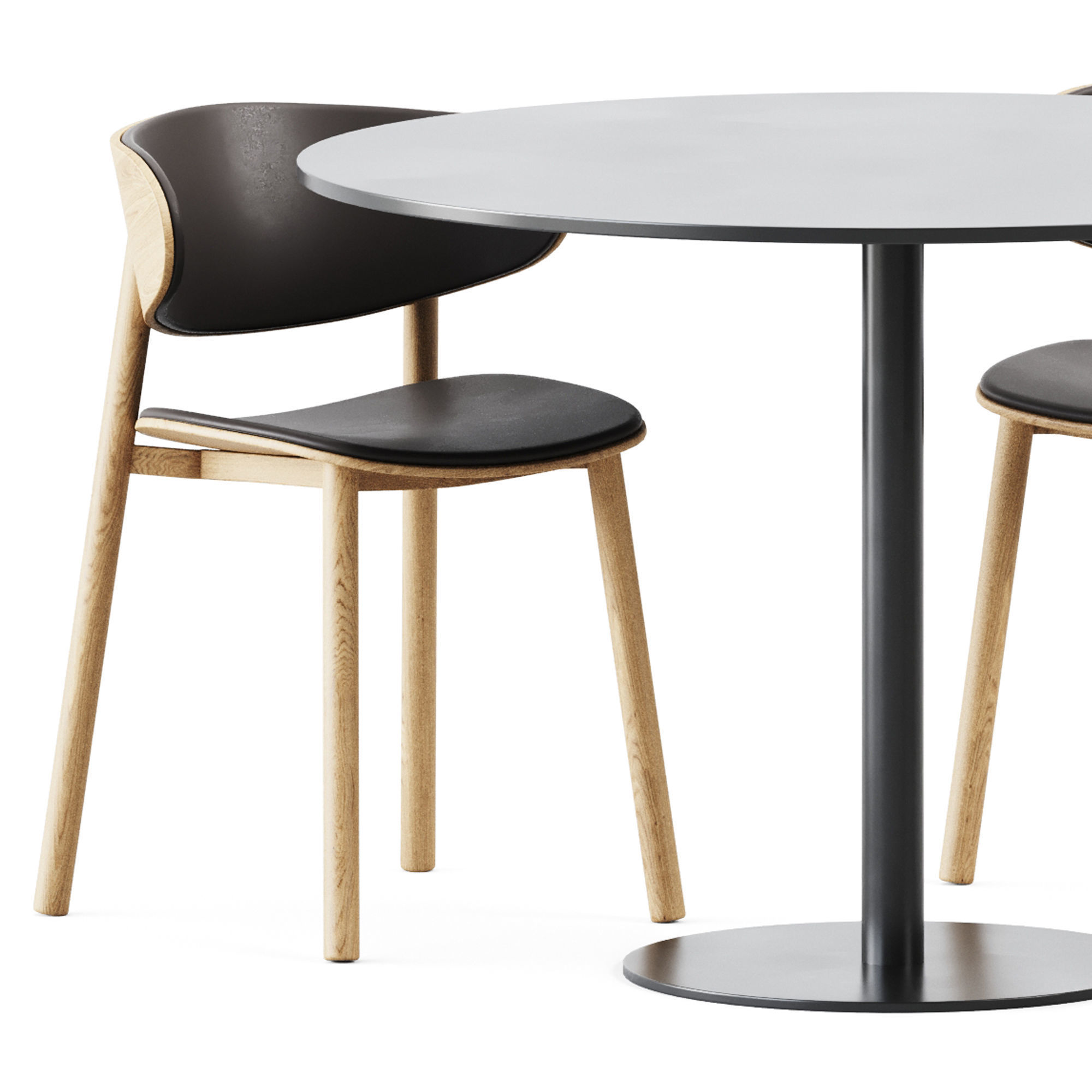 Table Sol D1100 by Mobliberica and Font Chair by Wiesner-Hager 3D model_1