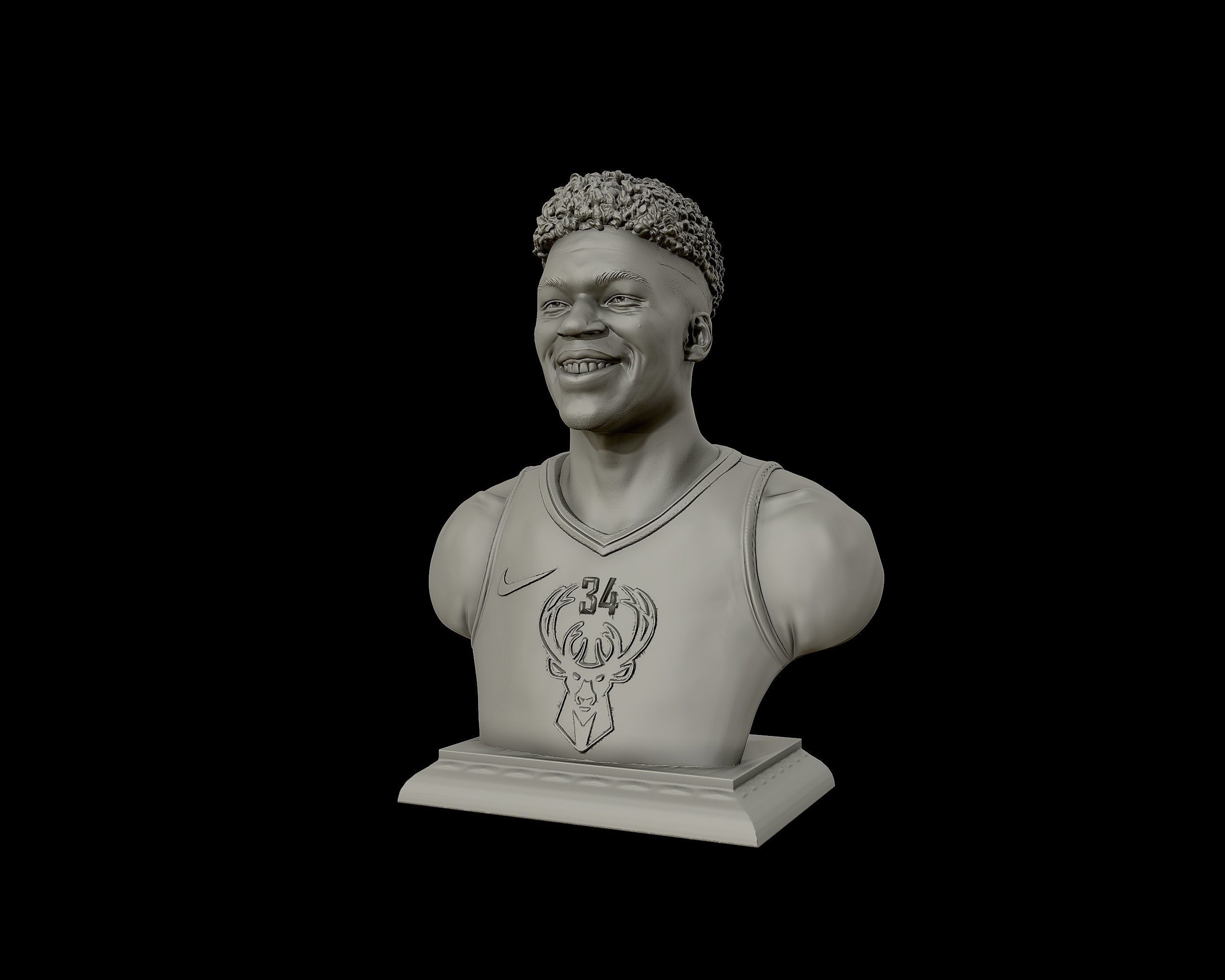 Giannis Antetokounmpo 3D portrait sculpture 3D print model_22