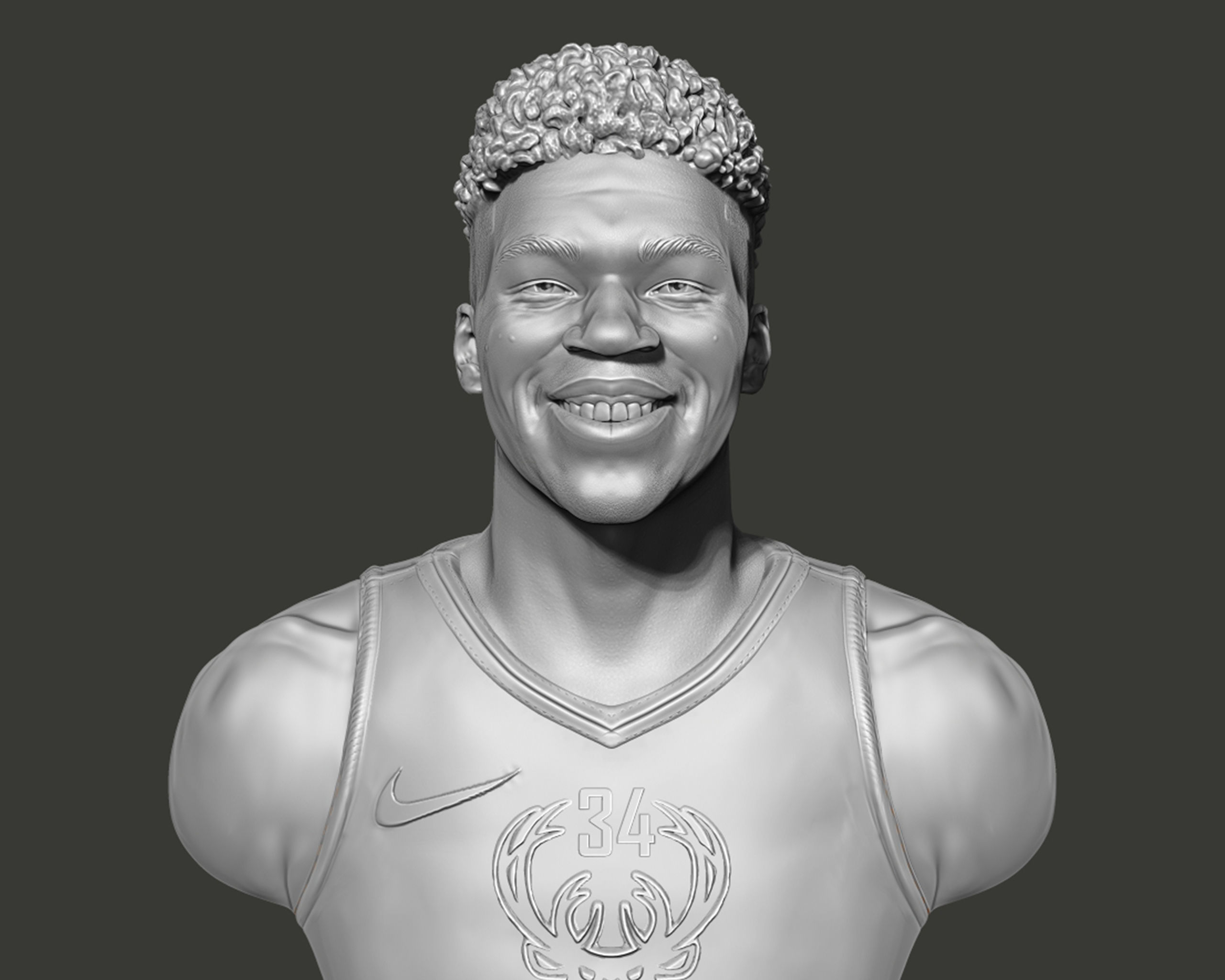 Giannis Antetokounmpo 3D portrait sculpture 3D print model_6