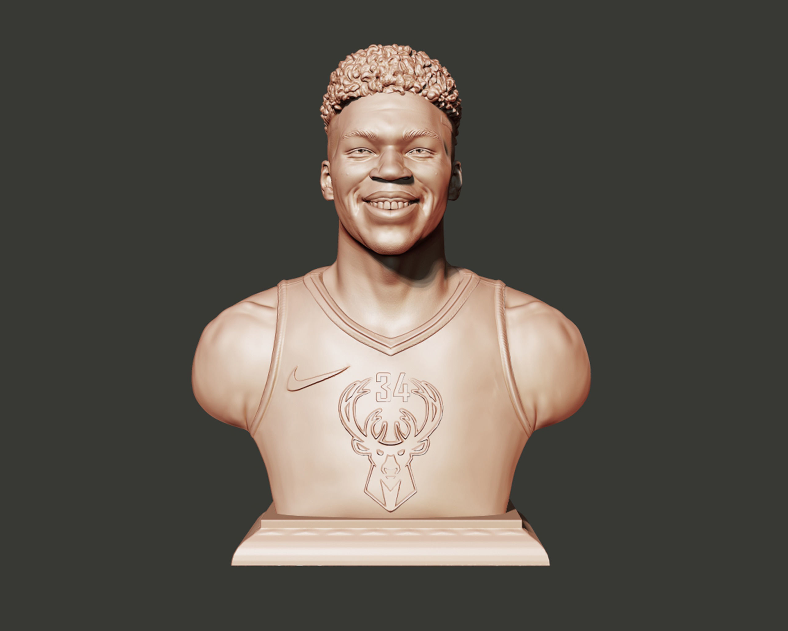 Giannis Antetokounmpo 3D portrait sculpture 3D print model_16