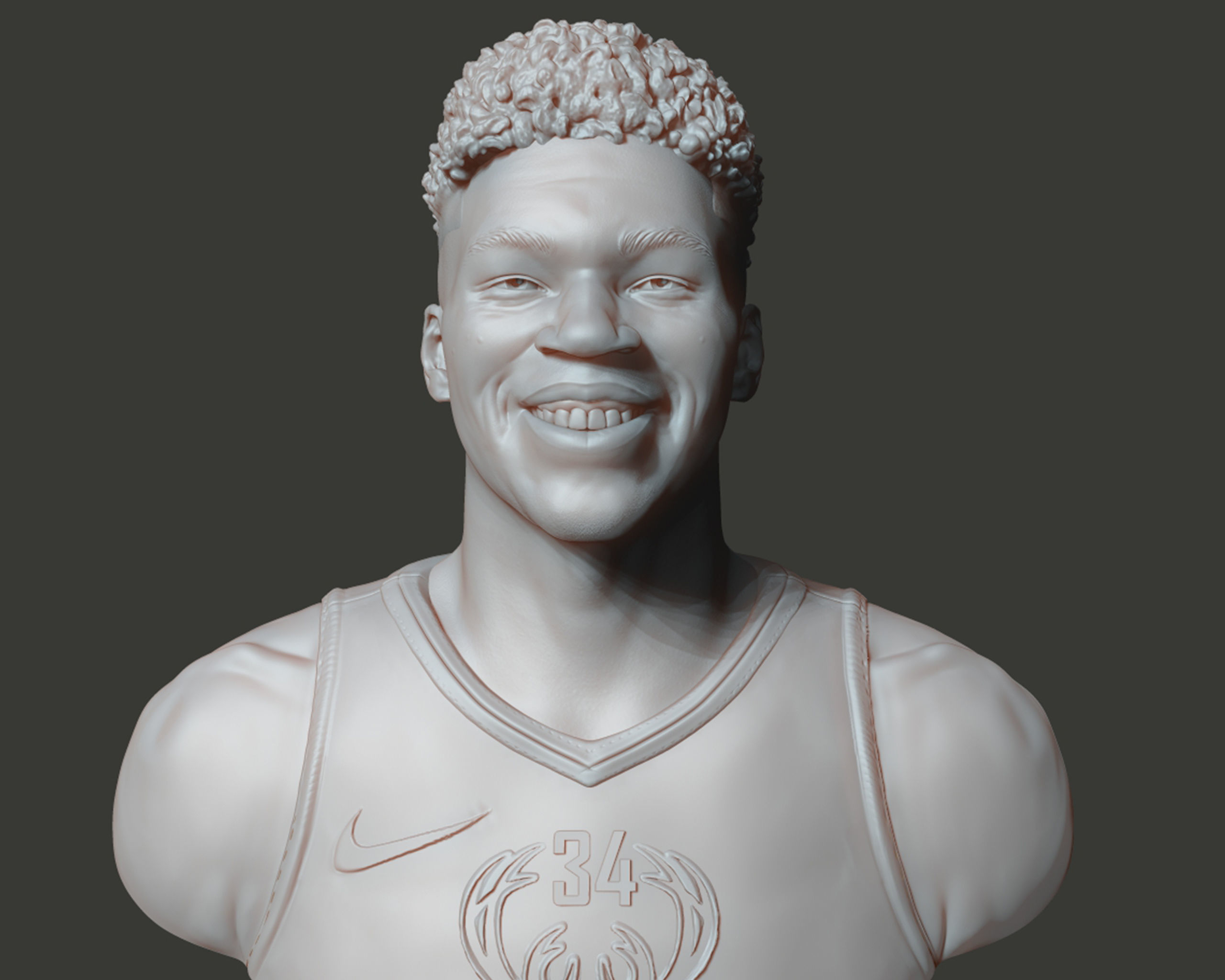 Giannis Antetokounmpo 3D portrait sculpture 3D print model_8