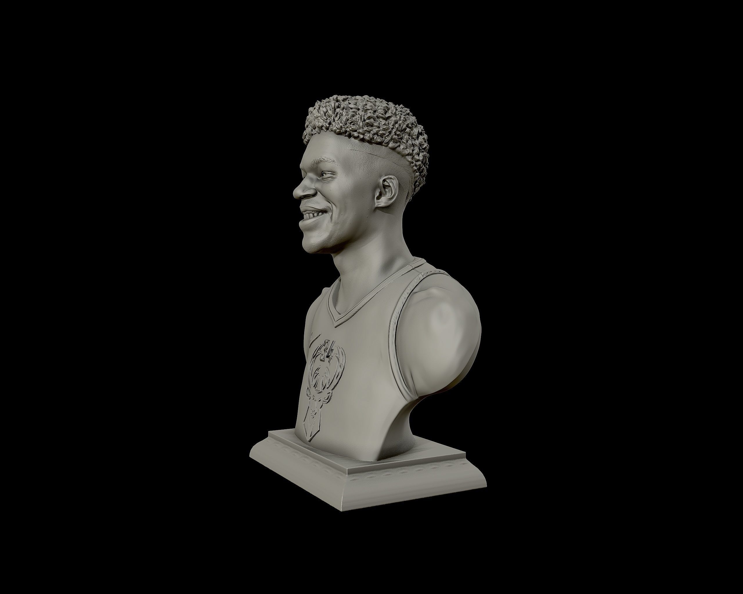 Giannis Antetokounmpo 3D portrait sculpture 3D print model_25