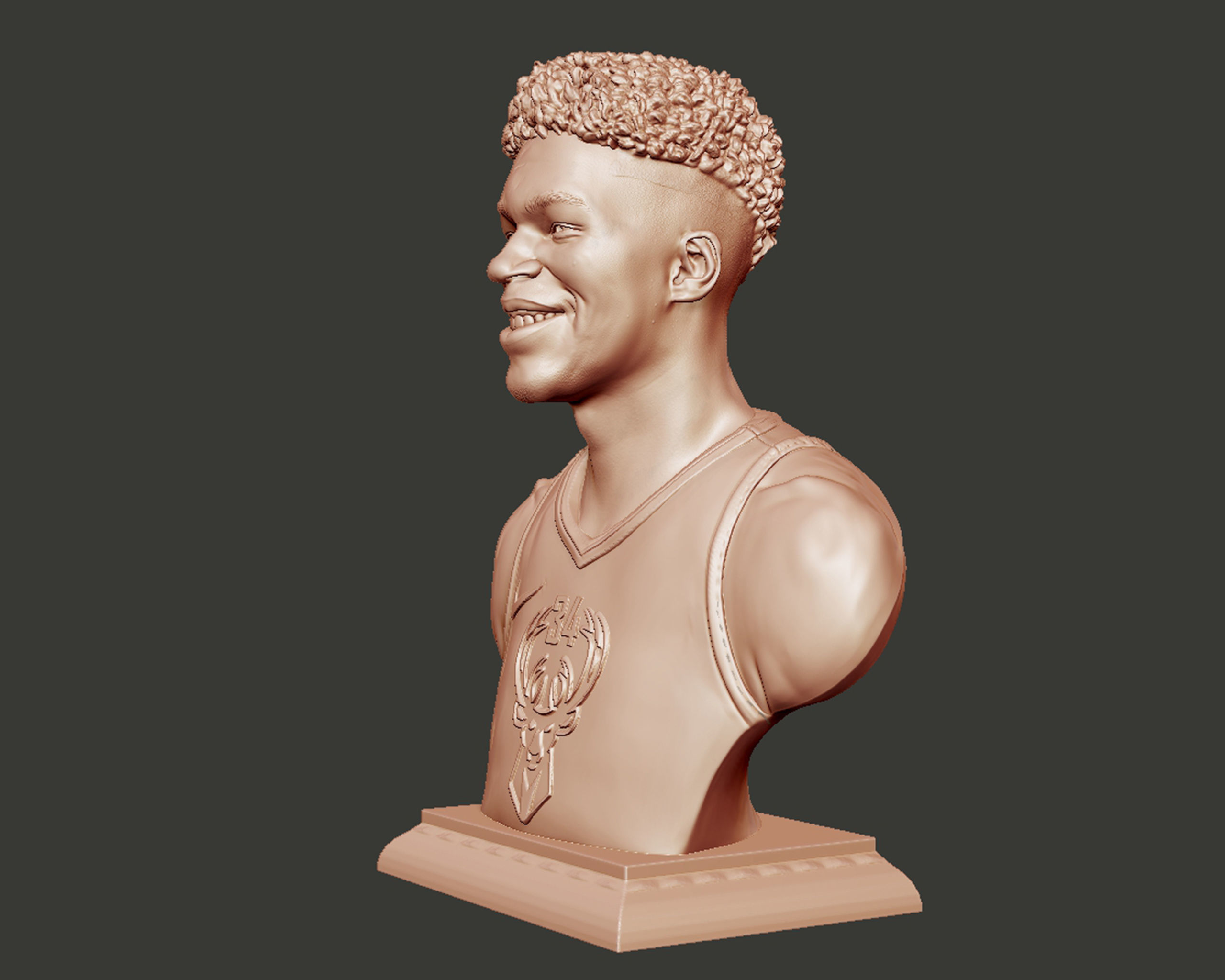 Giannis Antetokounmpo 3D portrait sculpture 3D print model_11