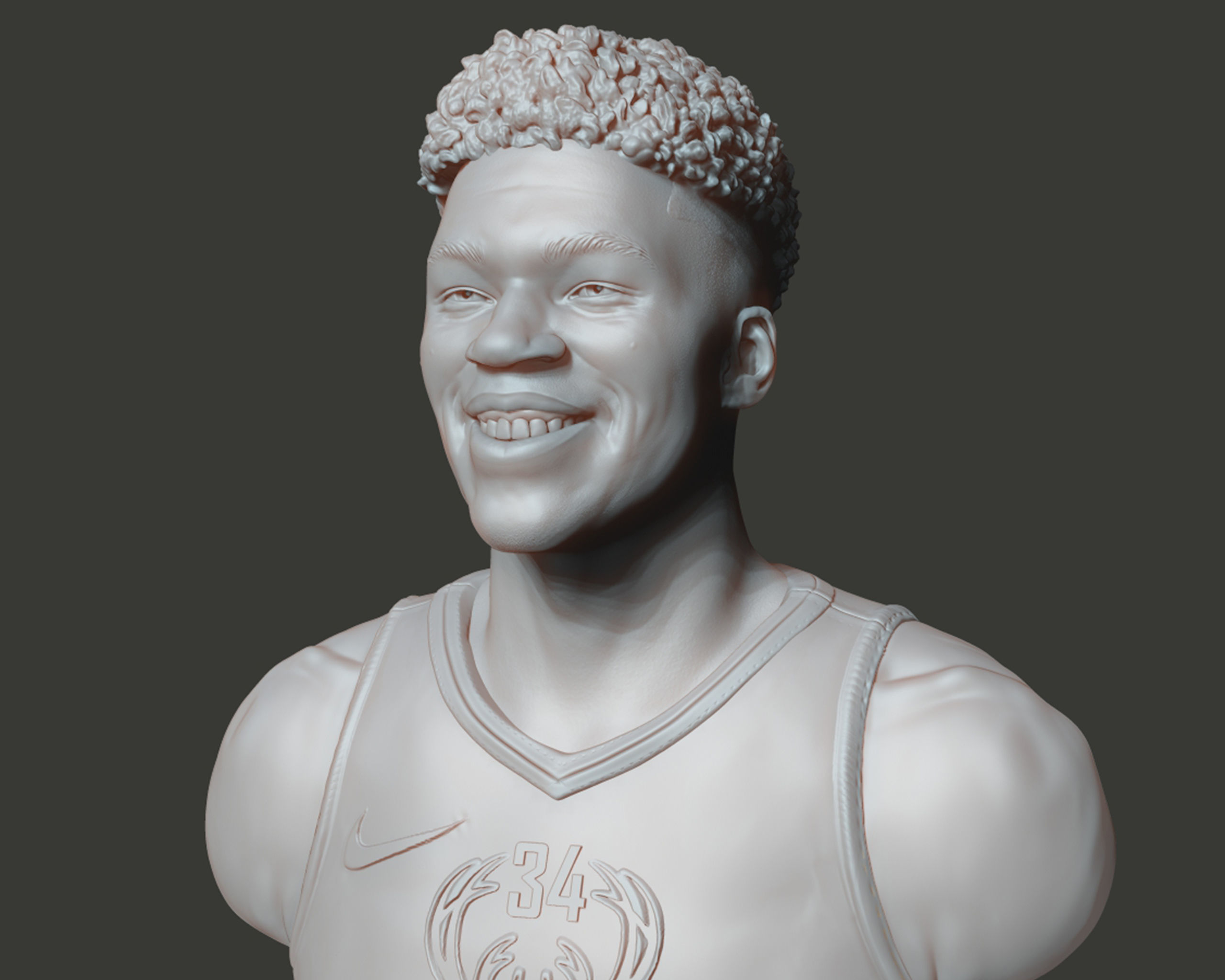 Giannis Antetokounmpo 3D portrait sculpture 3D print model_3