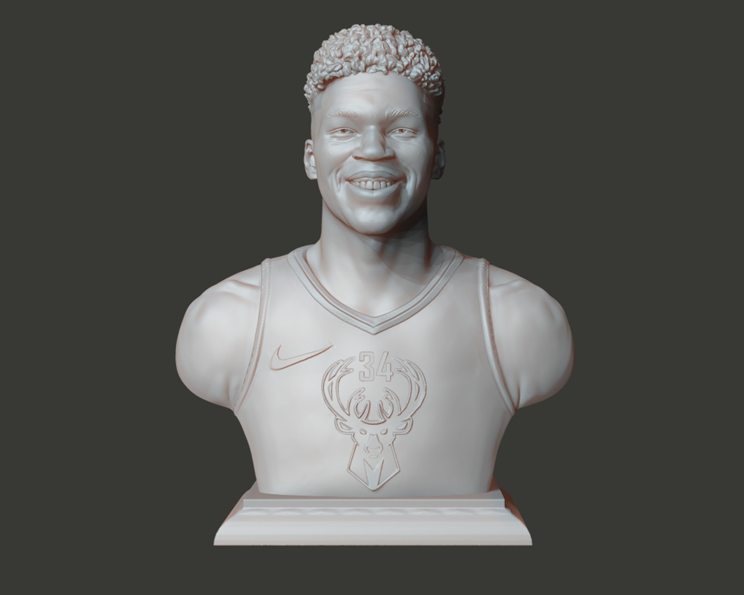 Giannis Antetokounmpo 3D portrait sculpture 3D print model_7