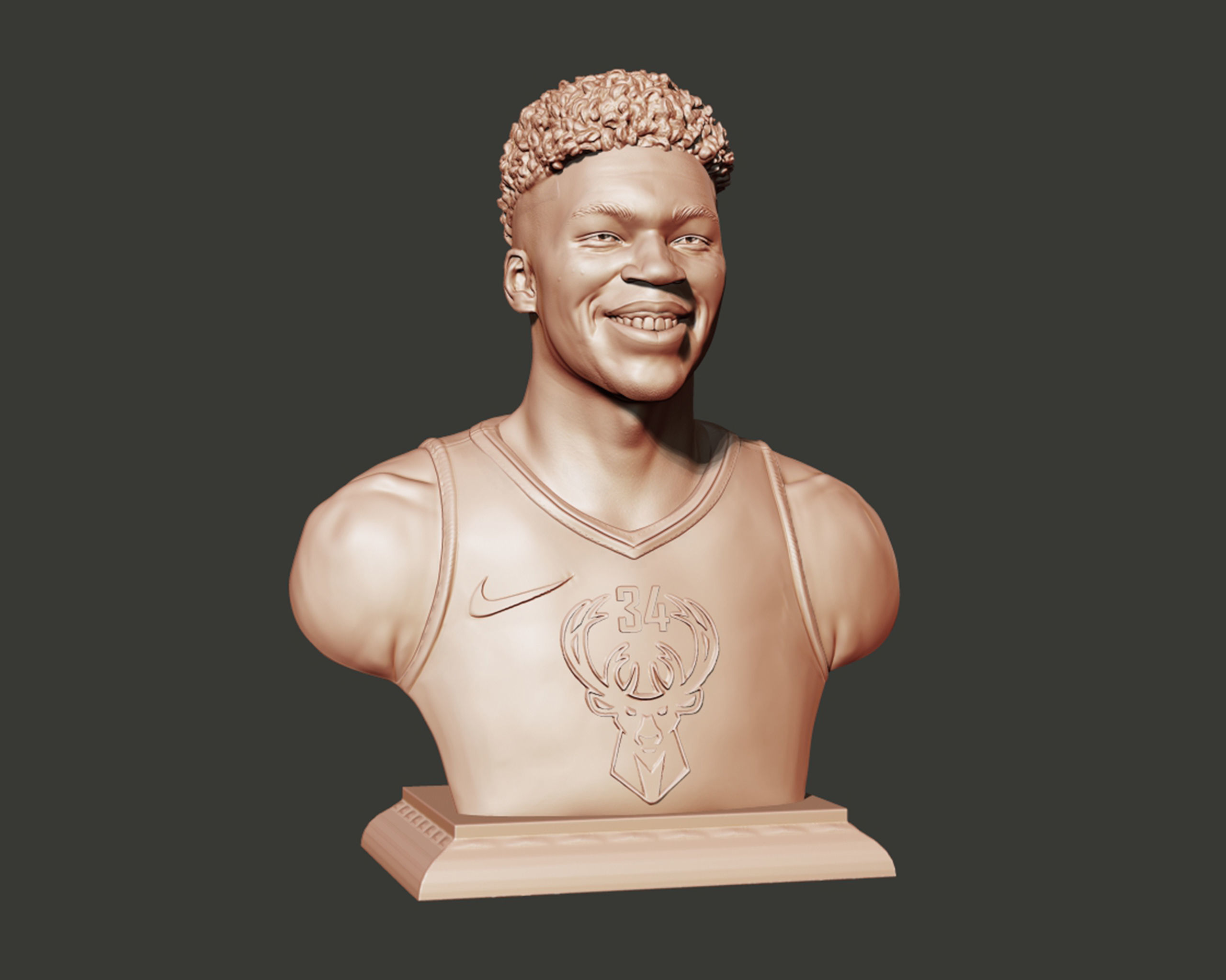 Giannis Antetokounmpo 3D portrait sculpture 3D print model_17