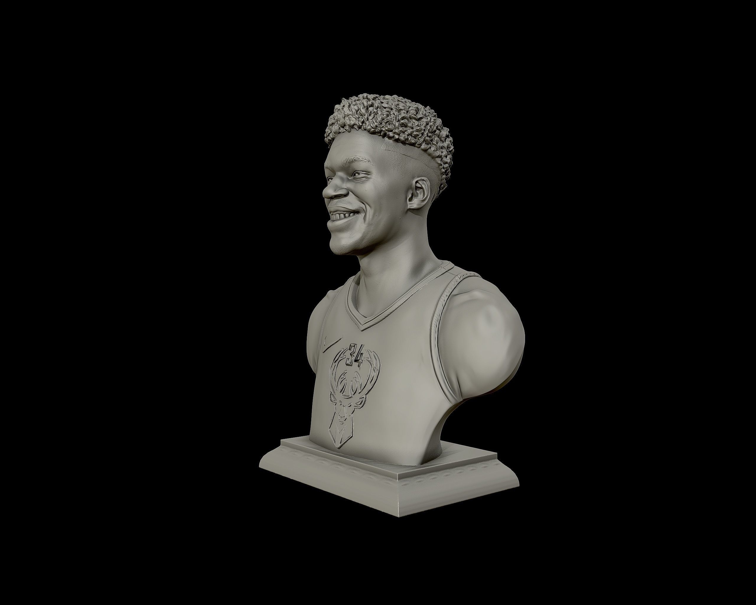 Giannis Antetokounmpo 3D portrait sculpture 3D print model_24