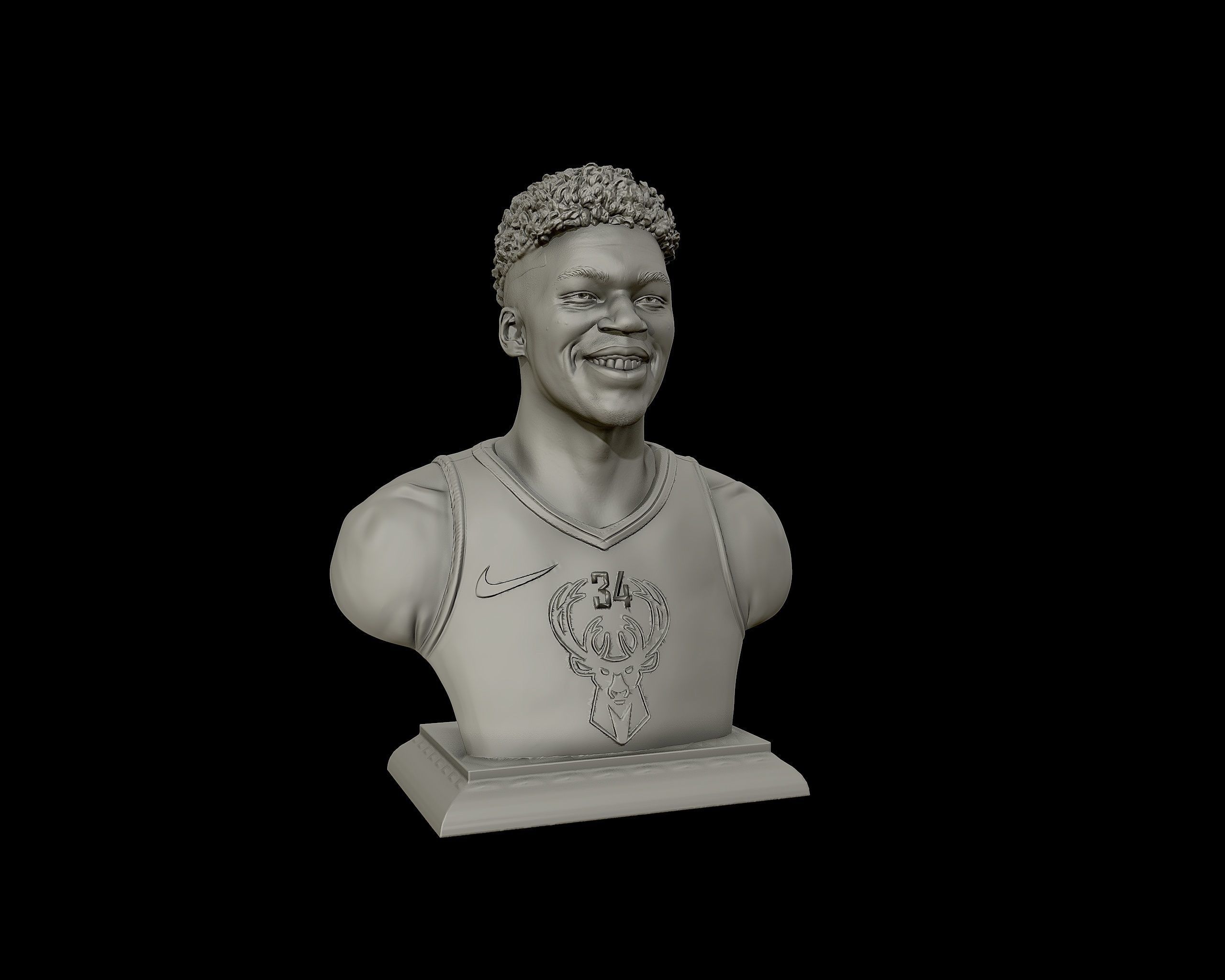Giannis Antetokounmpo 3D portrait sculpture 3D print model_30