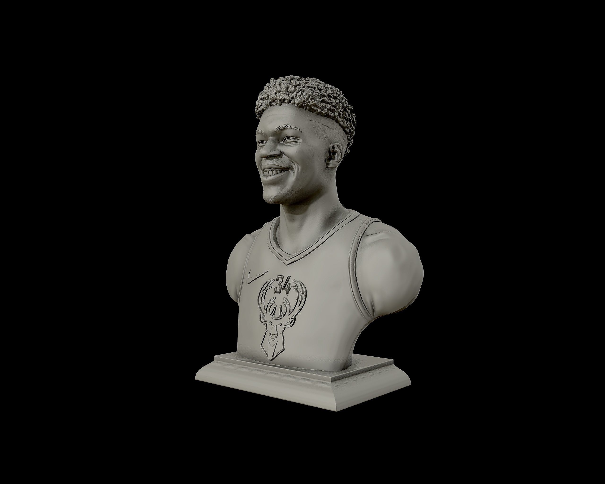 Giannis Antetokounmpo 3D portrait sculpture 3D print model_23