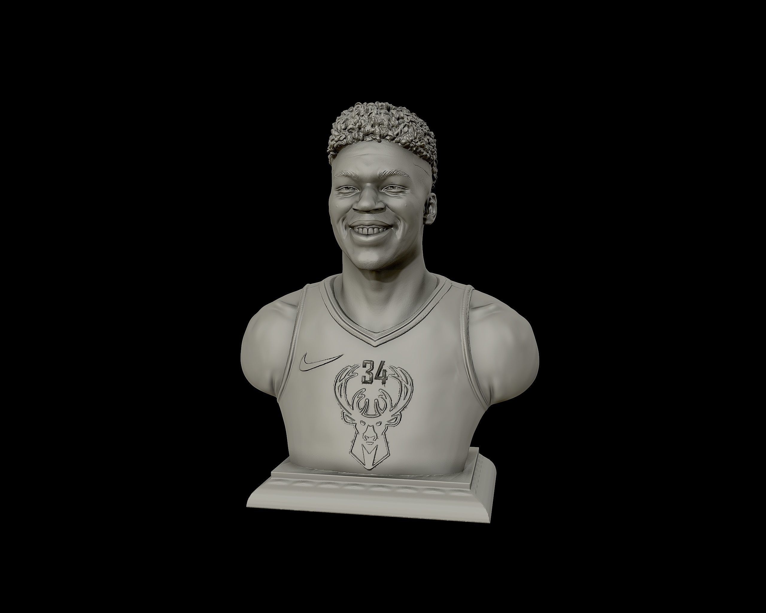 Giannis Antetokounmpo 3D portrait sculpture 3D print model_20