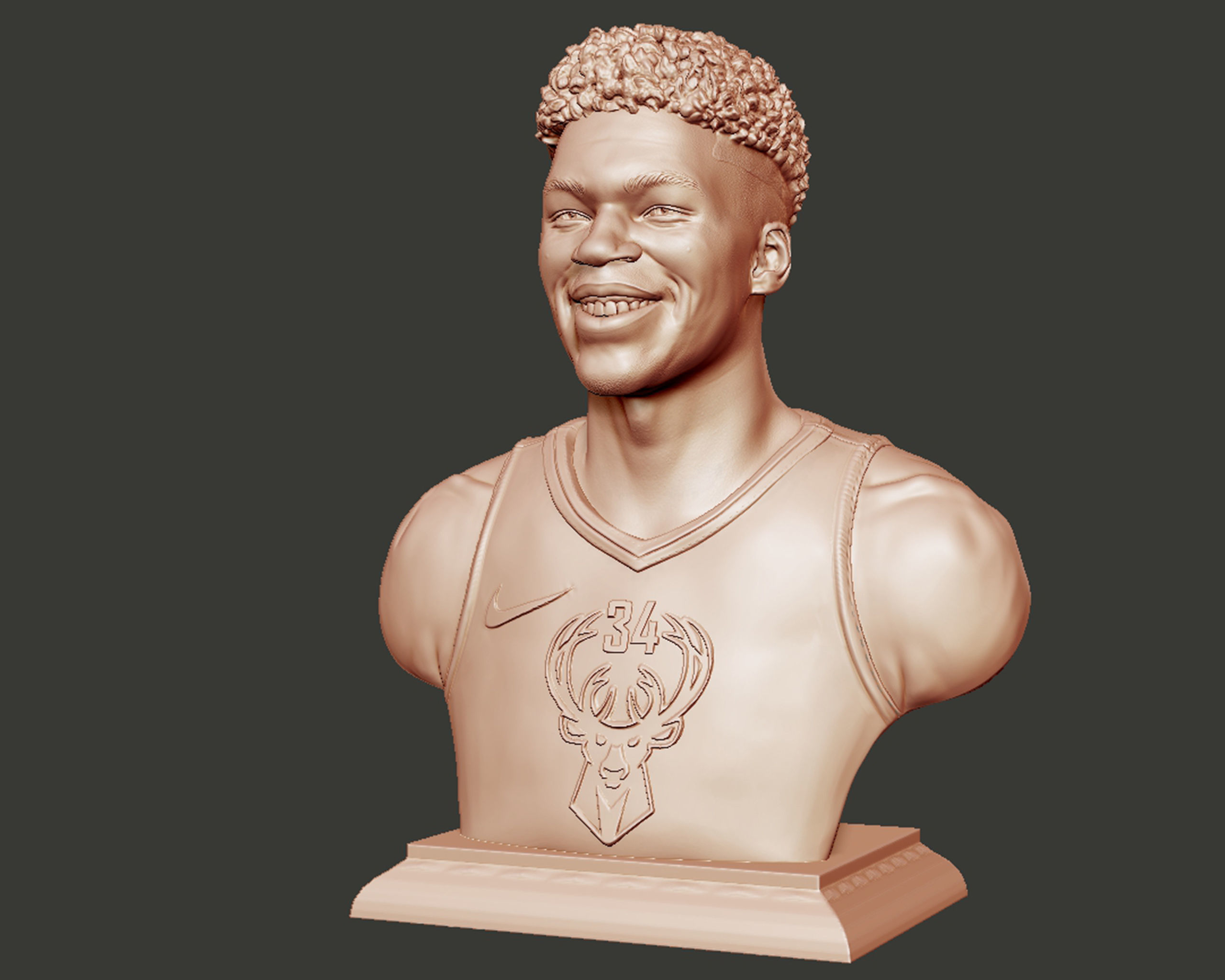 Giannis Antetokounmpo 3D portrait sculpture 3D print model_10