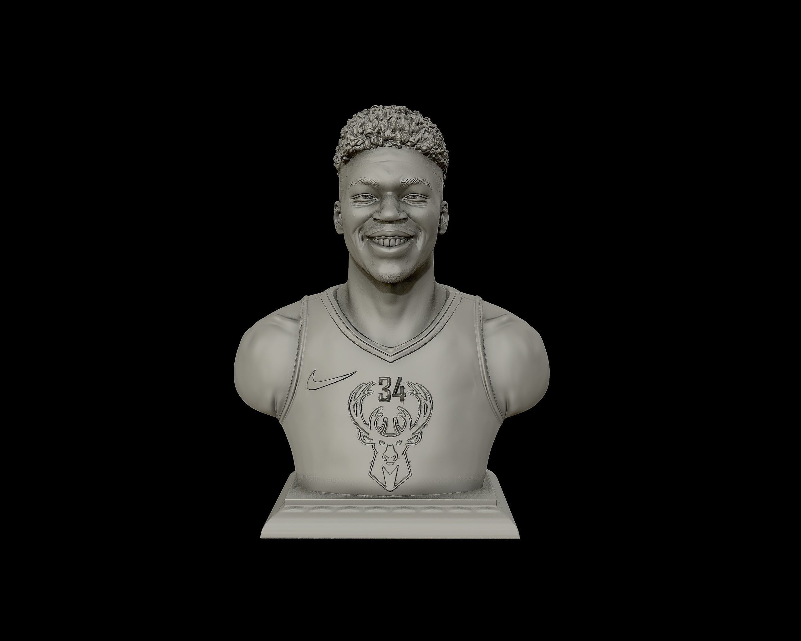 Giannis Antetokounmpo 3D portrait sculpture 3D print model_19