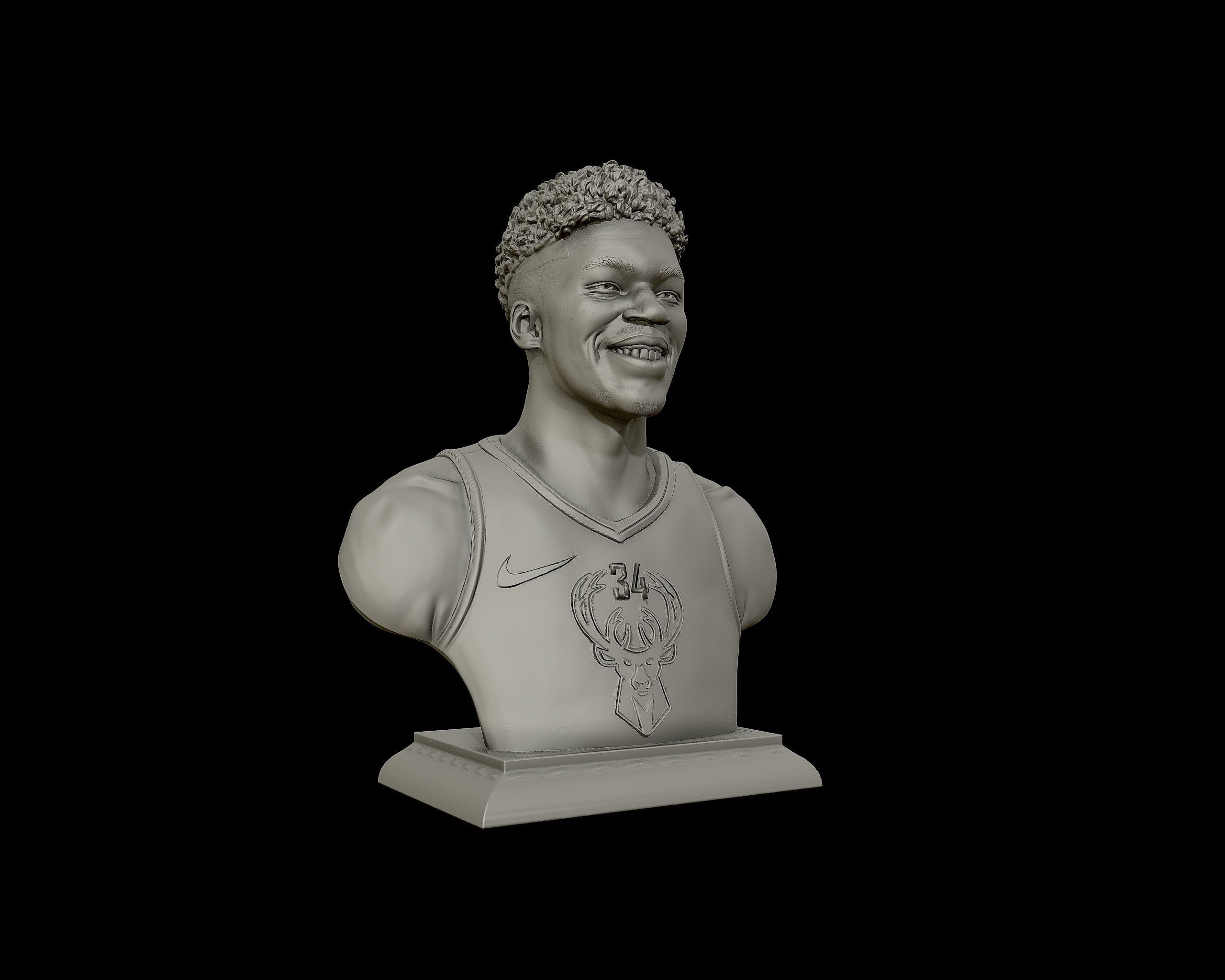 Giannis Antetokounmpo 3D portrait sculpture 3D print model_29