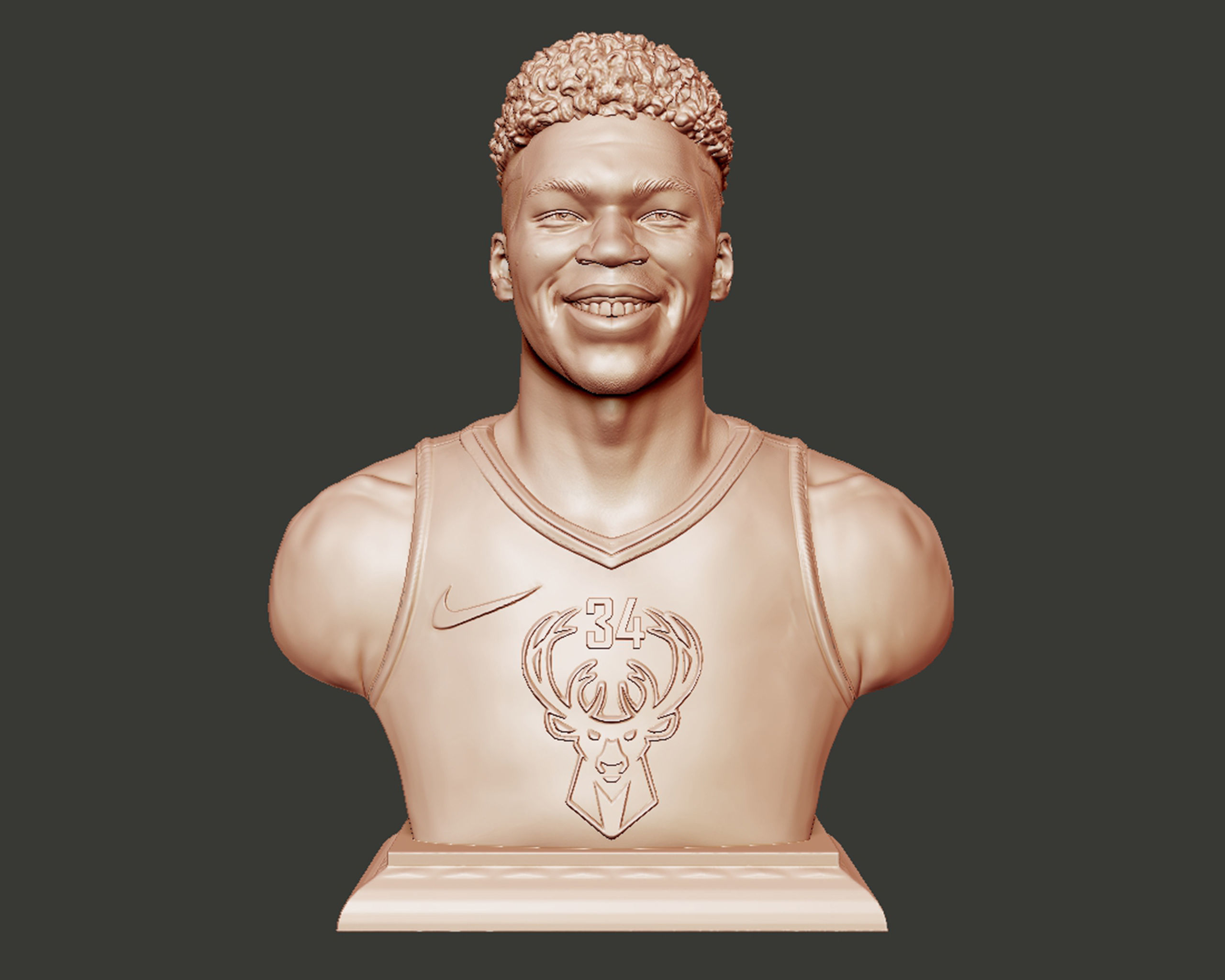 Giannis Antetokounmpo 3D portrait sculpture 3D print model_9