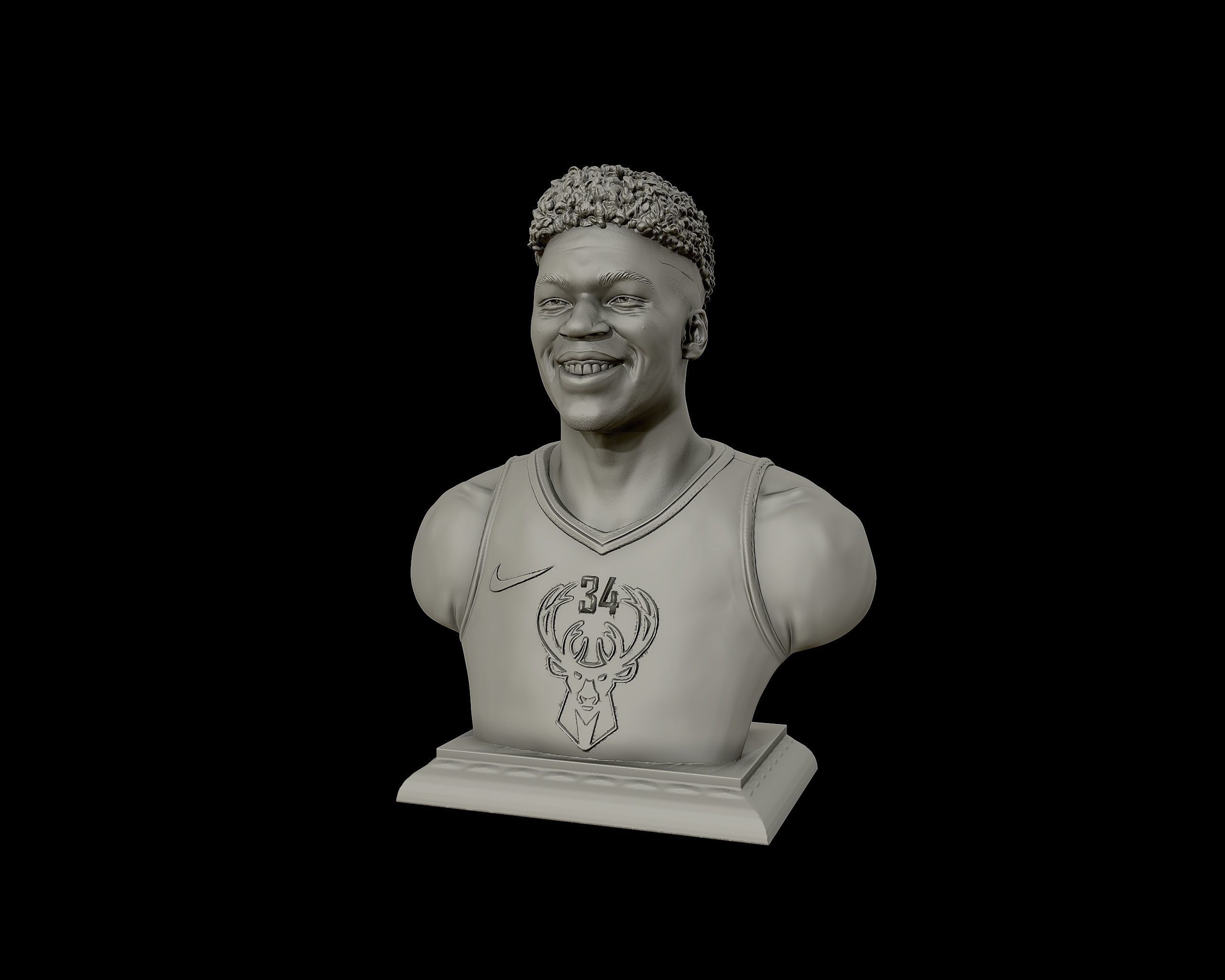 Giannis Antetokounmpo 3D portrait sculpture 3D print model_21
