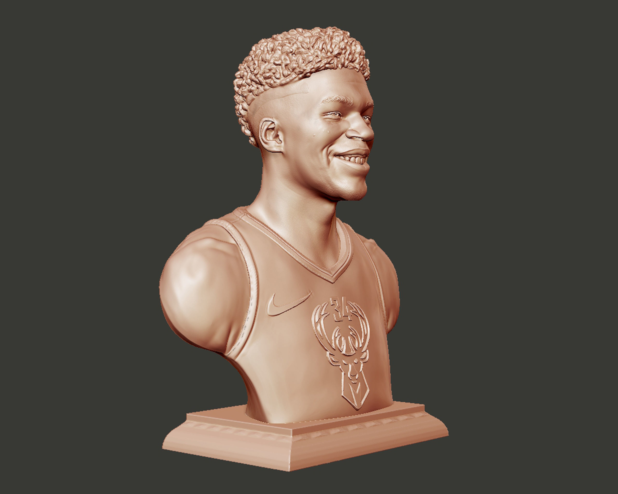 Giannis Antetokounmpo 3D portrait sculpture 3D print model_15