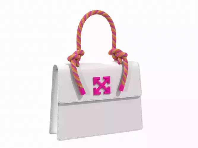 Off-White Bag Jitney Gummy White Pink Low-poly 3D model