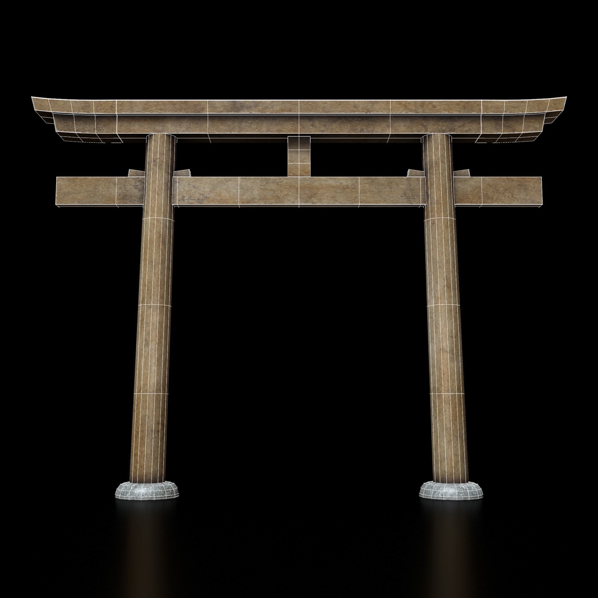 Japanese Torii gate  Low-poly 3D model_9