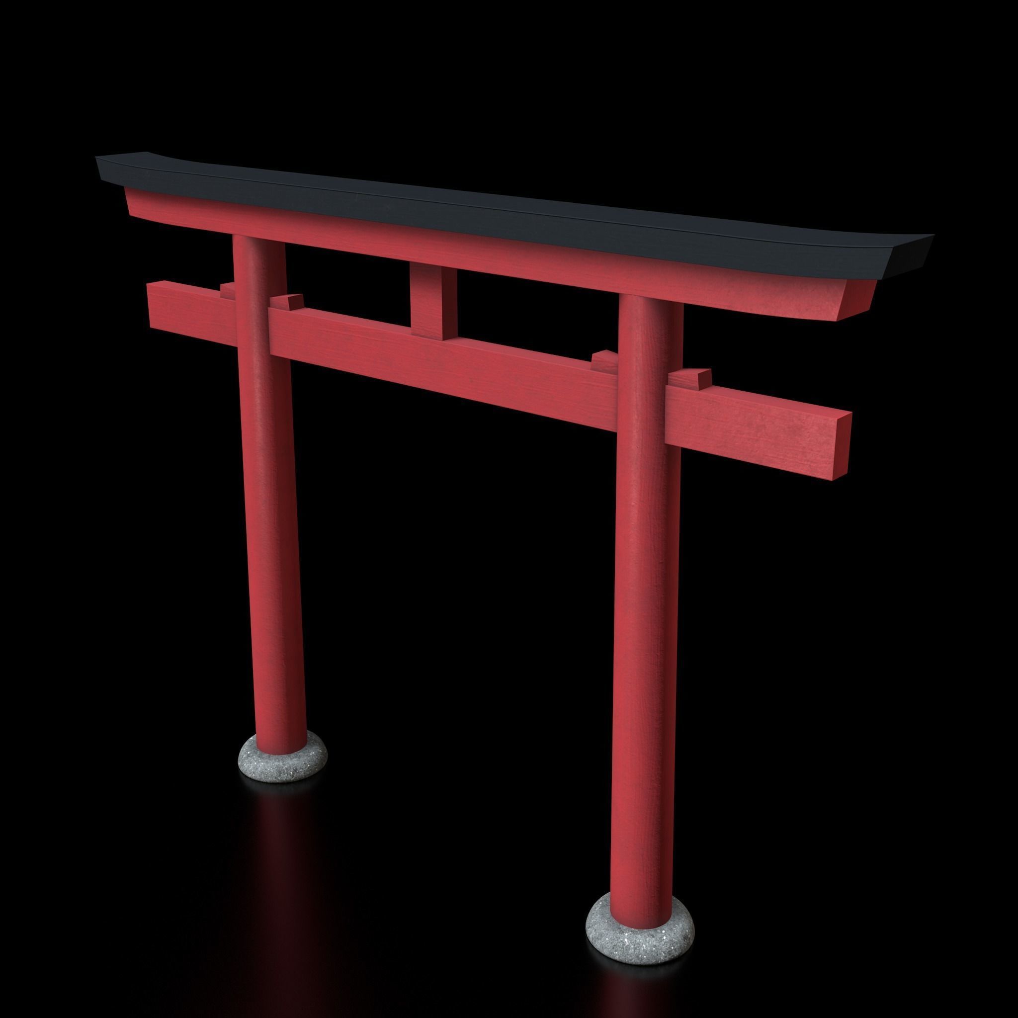Japanese Torii gate  Low-poly 3D model_4