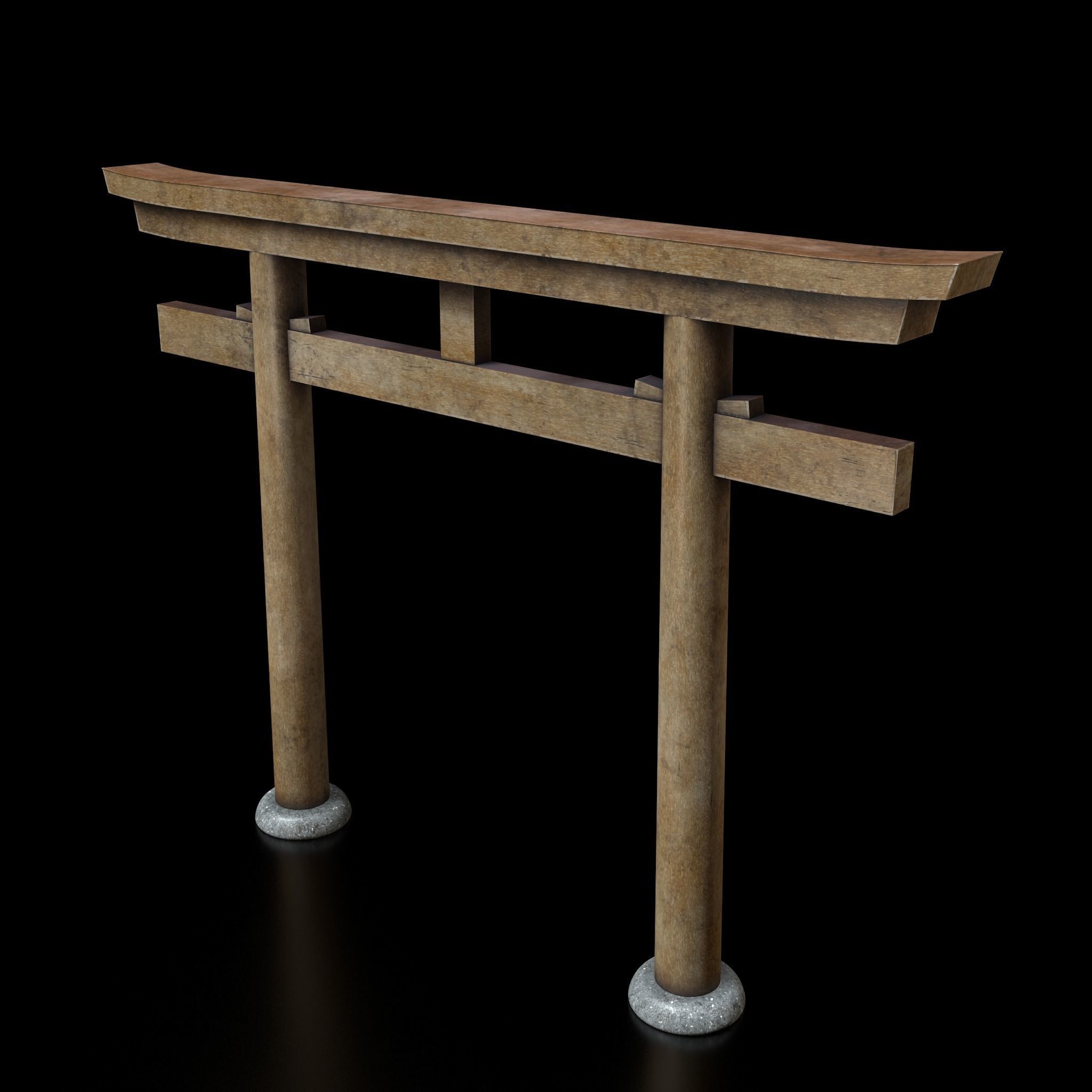 Japanese Torii gate  Low-poly 3D model_6