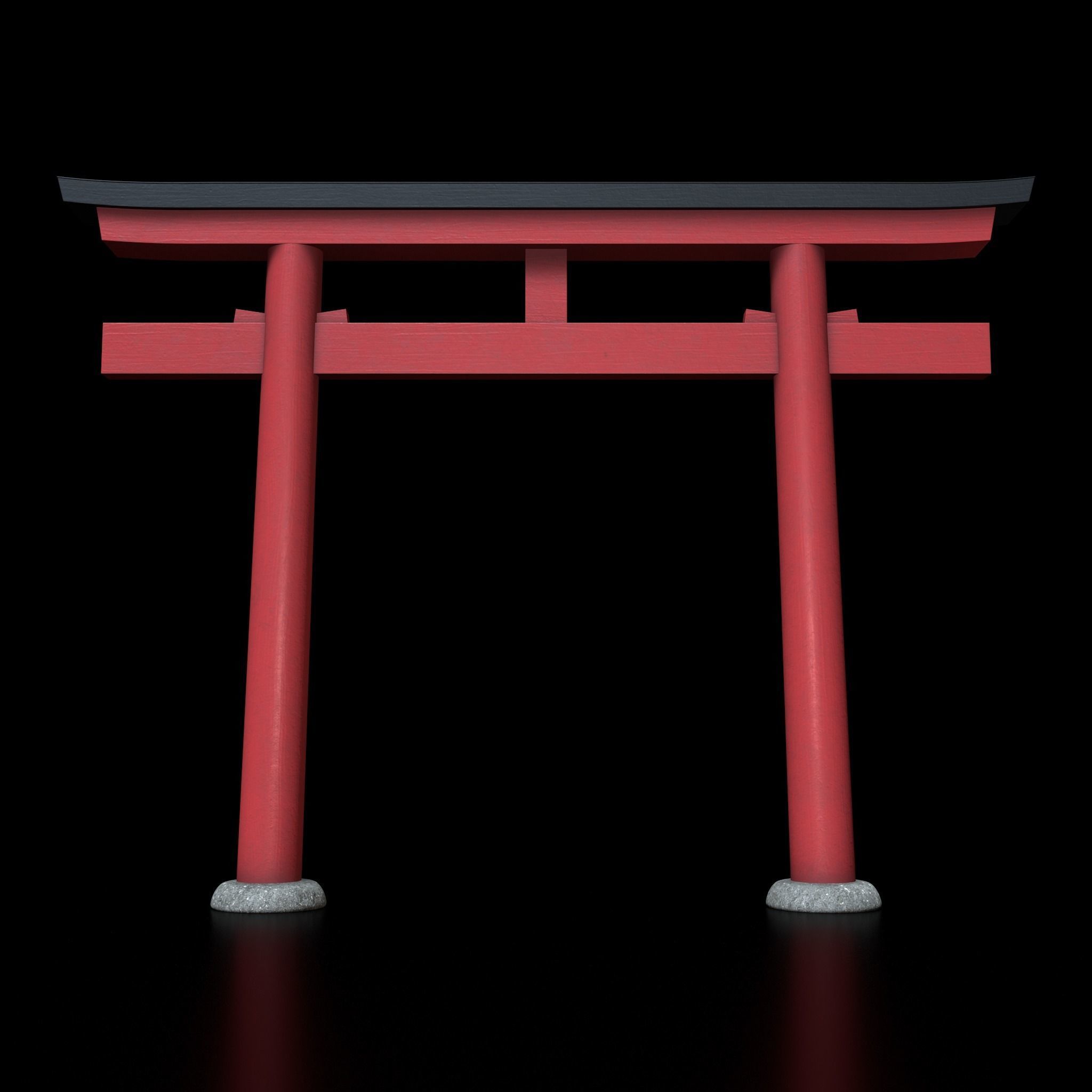 Japanese Torii gate  Low-poly 3D model_2