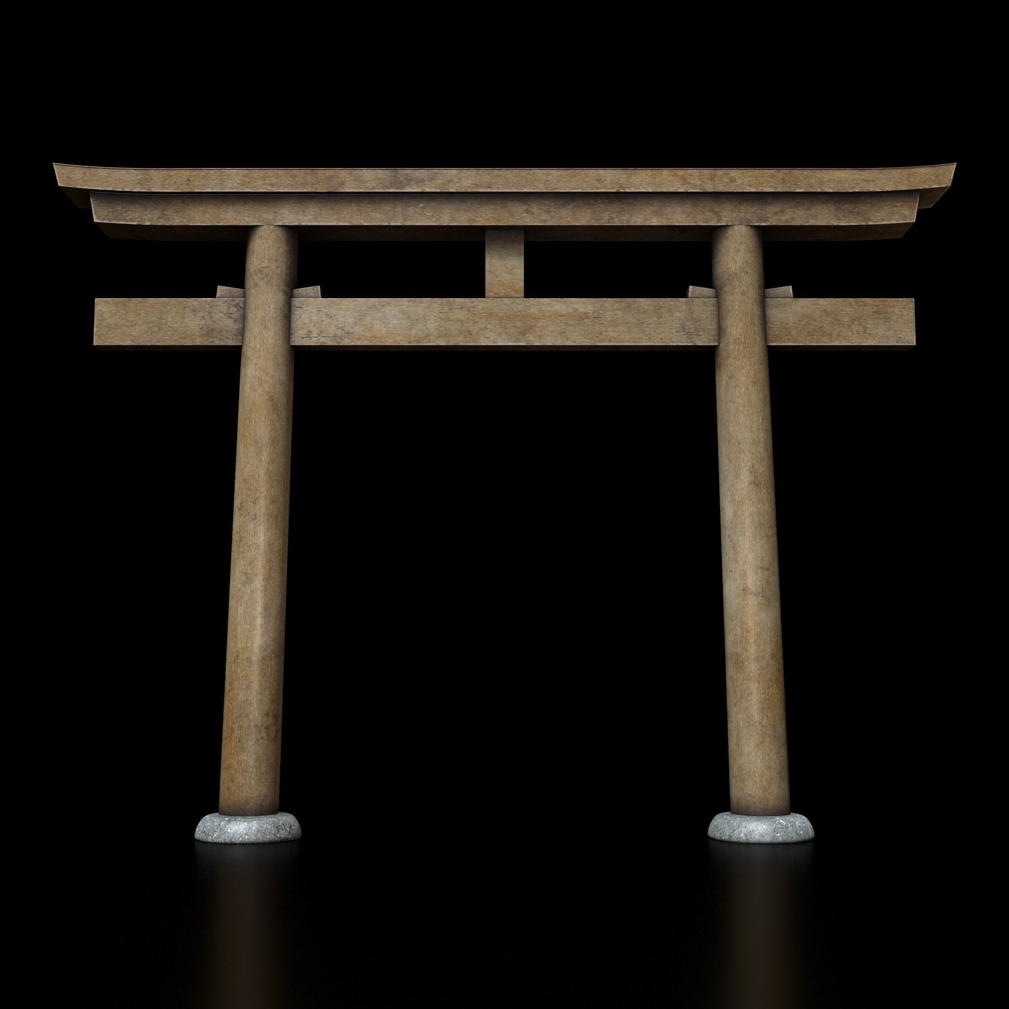 Japanese Torii gate  Low-poly 3D model_8