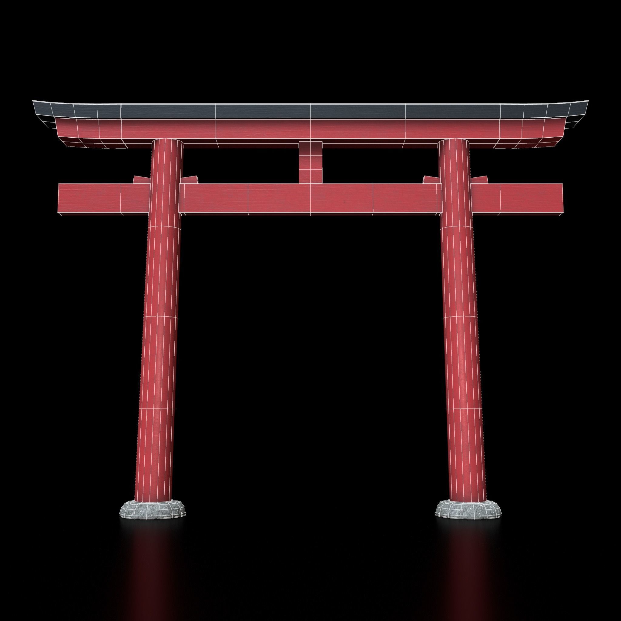 Japanese Torii gate  Low-poly 3D model_3