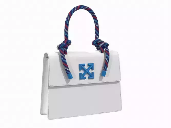 Off-White Bag Jitney Gummy White Blue Low-poly 3D model